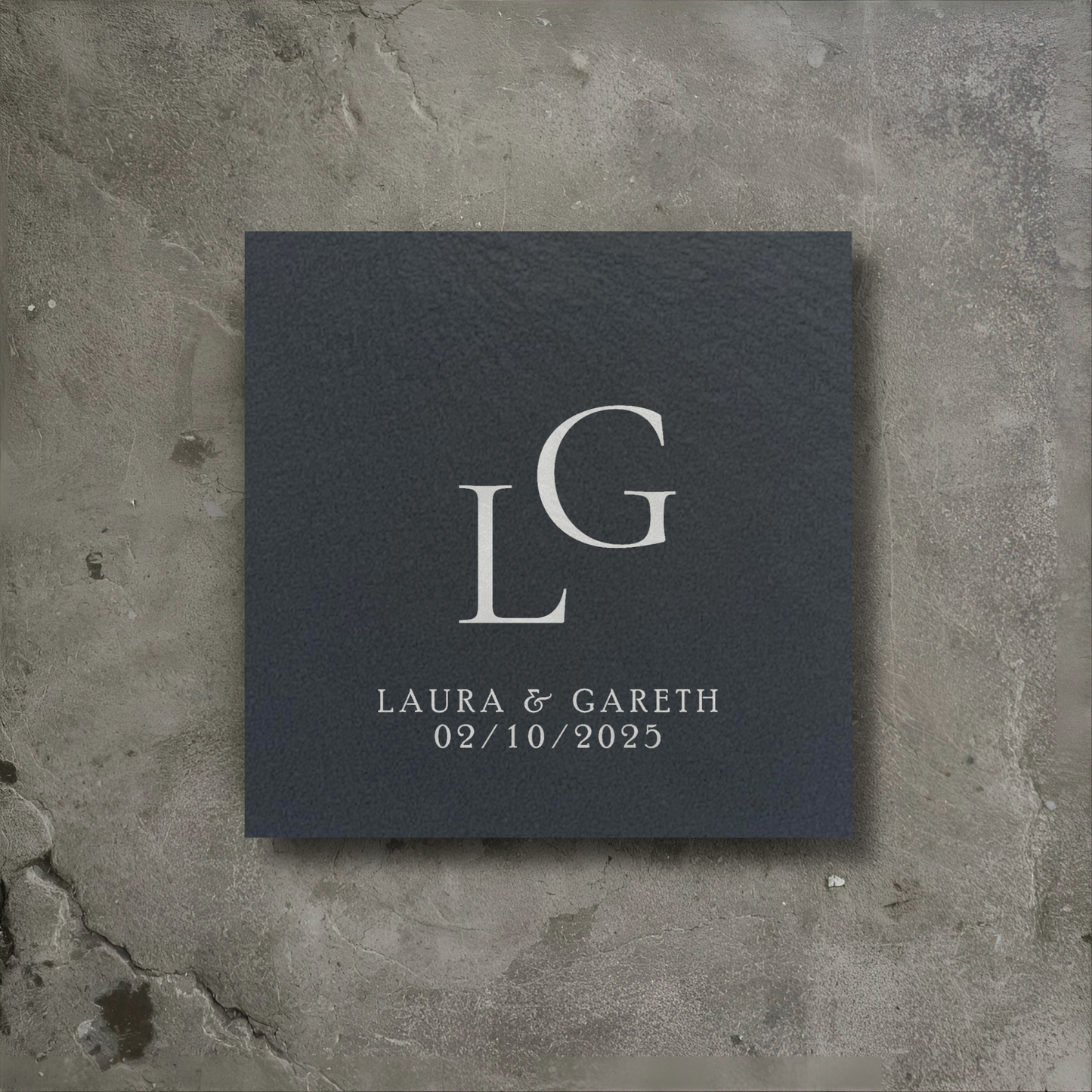 Customisable Initialised Wedding Slate Coasters, Engraved with Names, Initials, and Date
