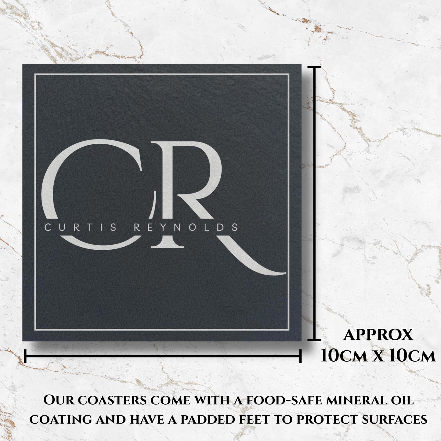 Personalisable Name & Initials Slate Coaster Gift