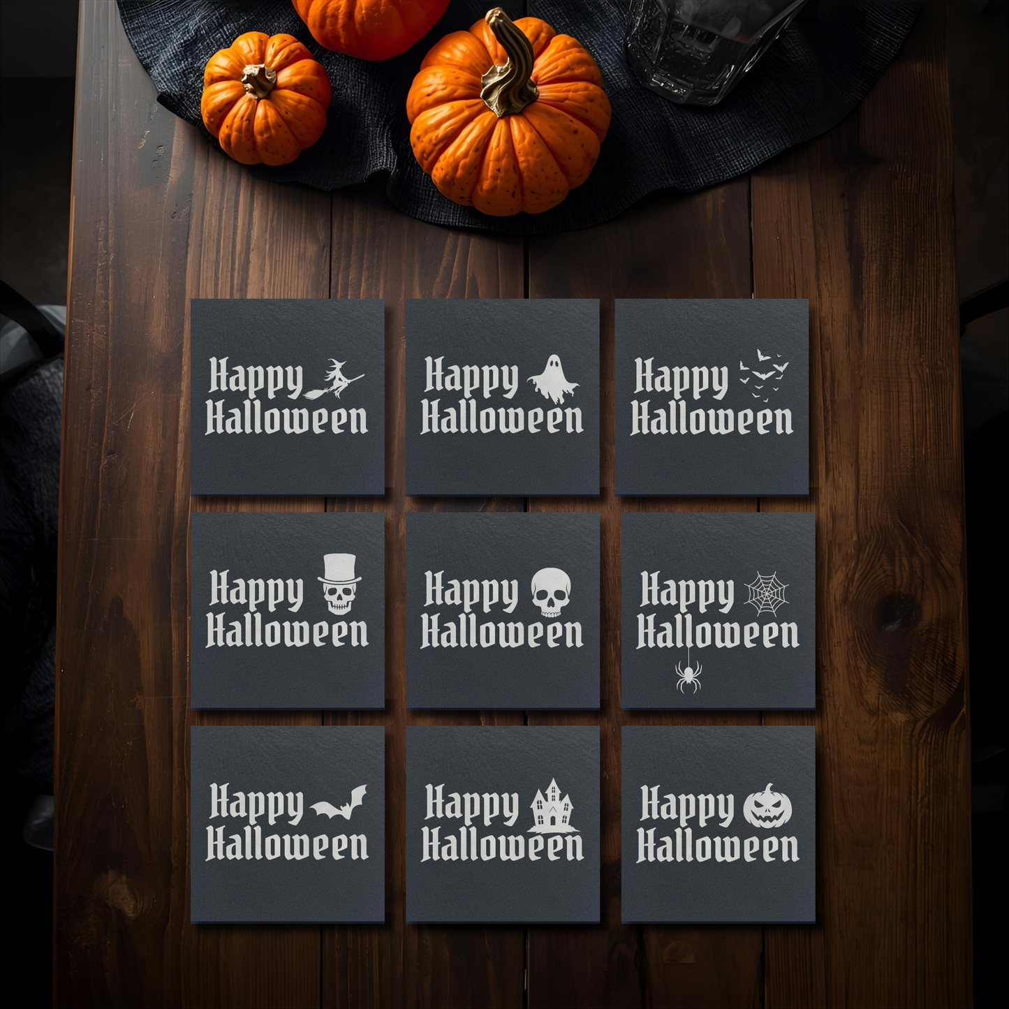 Halloween Slate Coaster Set – Mix and Match