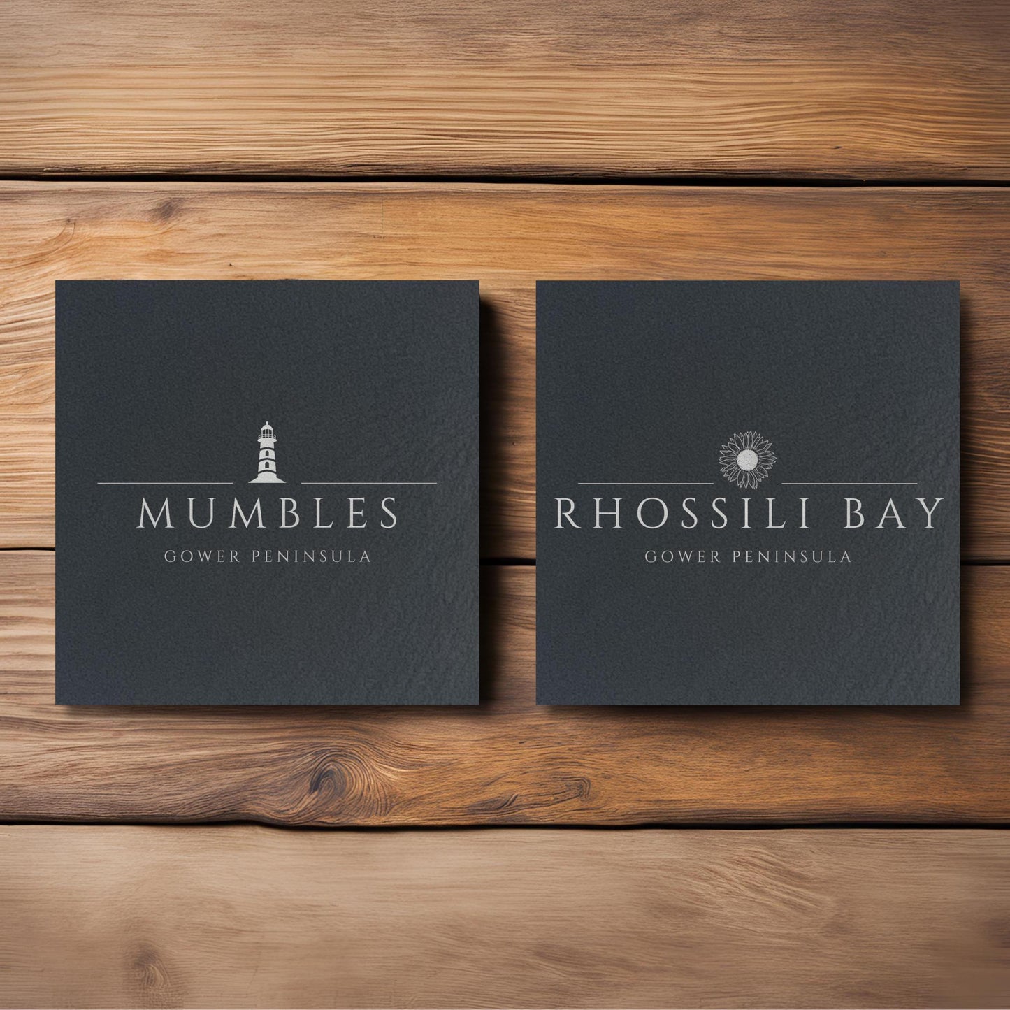 Customisable Gower Beach Slate Coasters