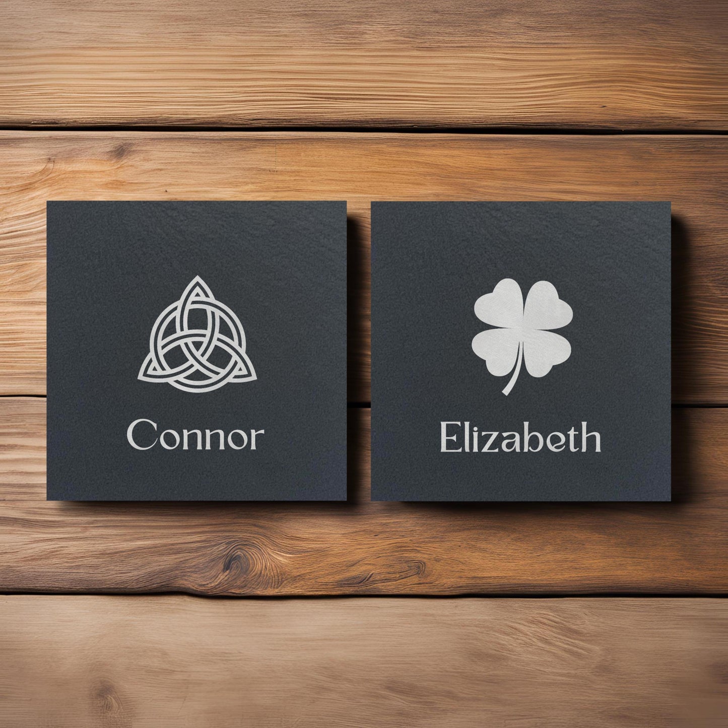 Irish Shamrock & Trinity Knot Slate Coasters