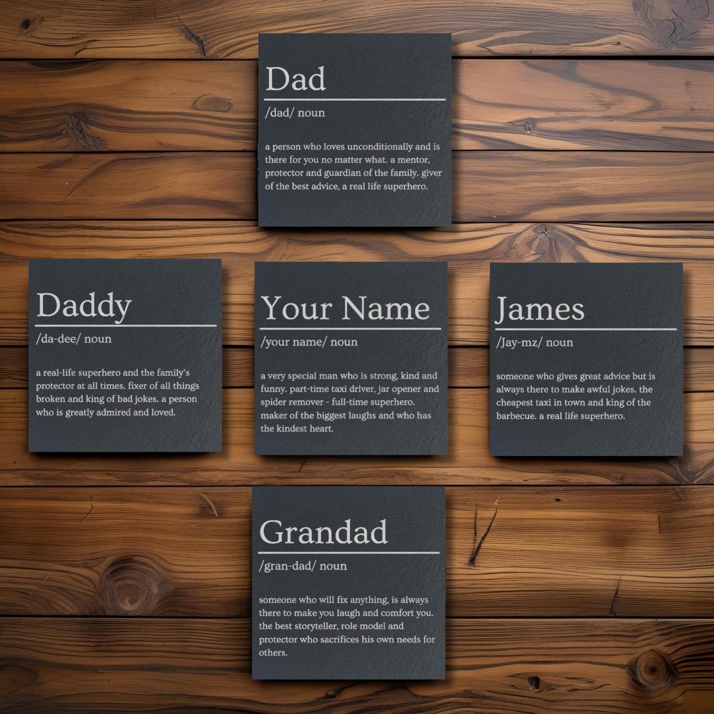 Father's Day Dictionary Definition Slate Coaster