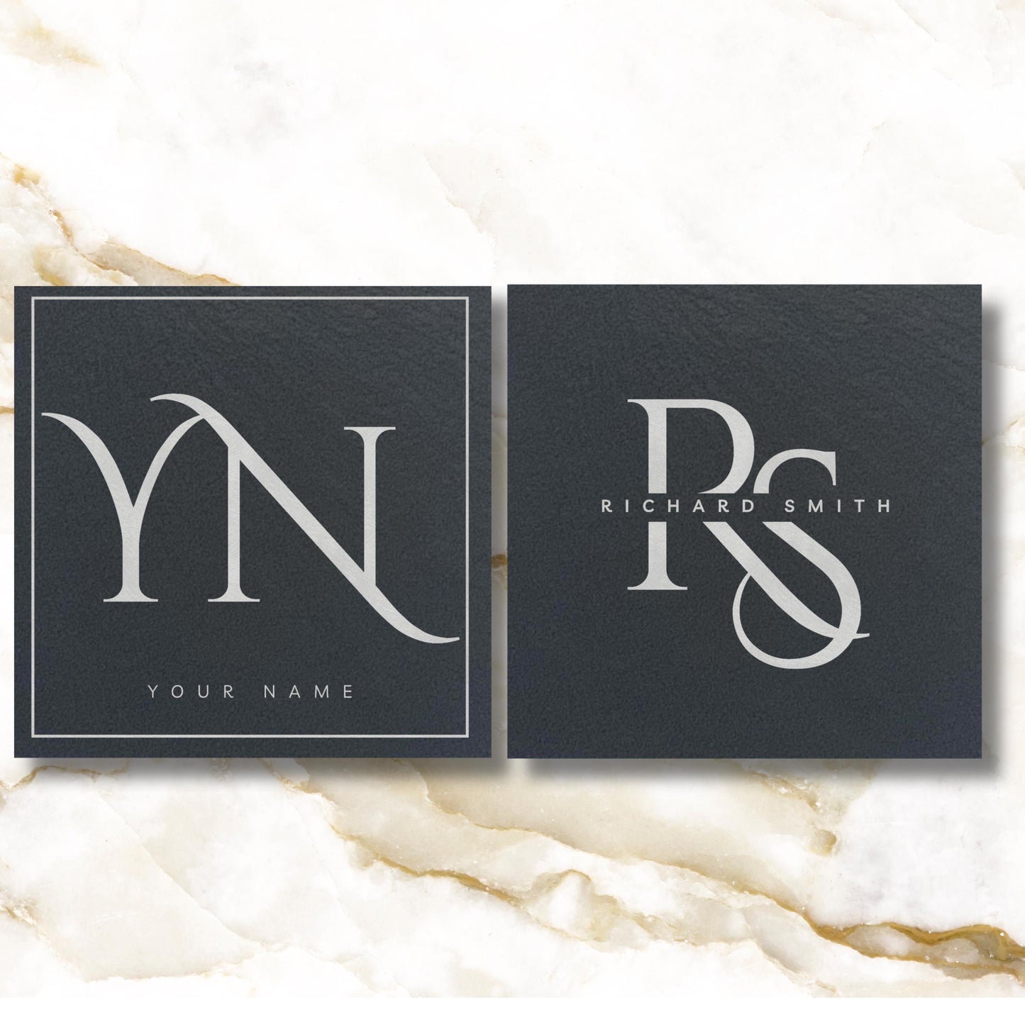 Personalisable Name & Initials Slate Coaster Gift