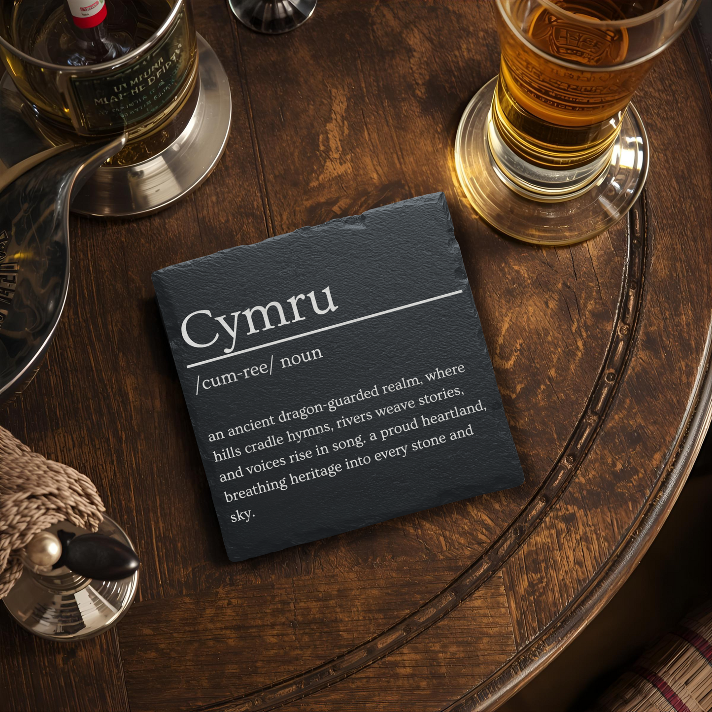 Cymru Dictionary Definition Slate Coaster