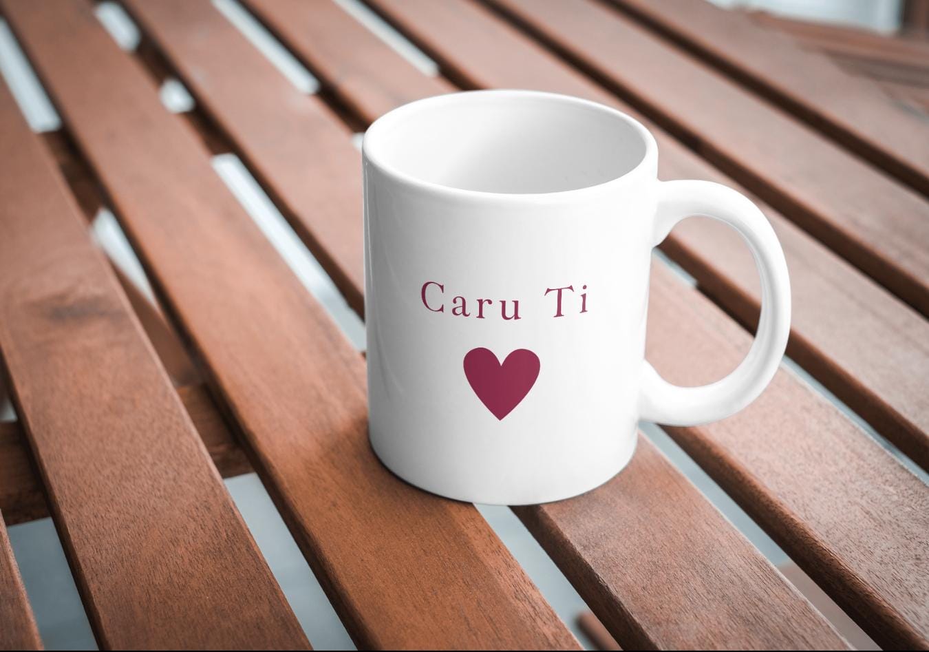 Welsh Gift Mug 'Caru Ti' & 'Cariad'