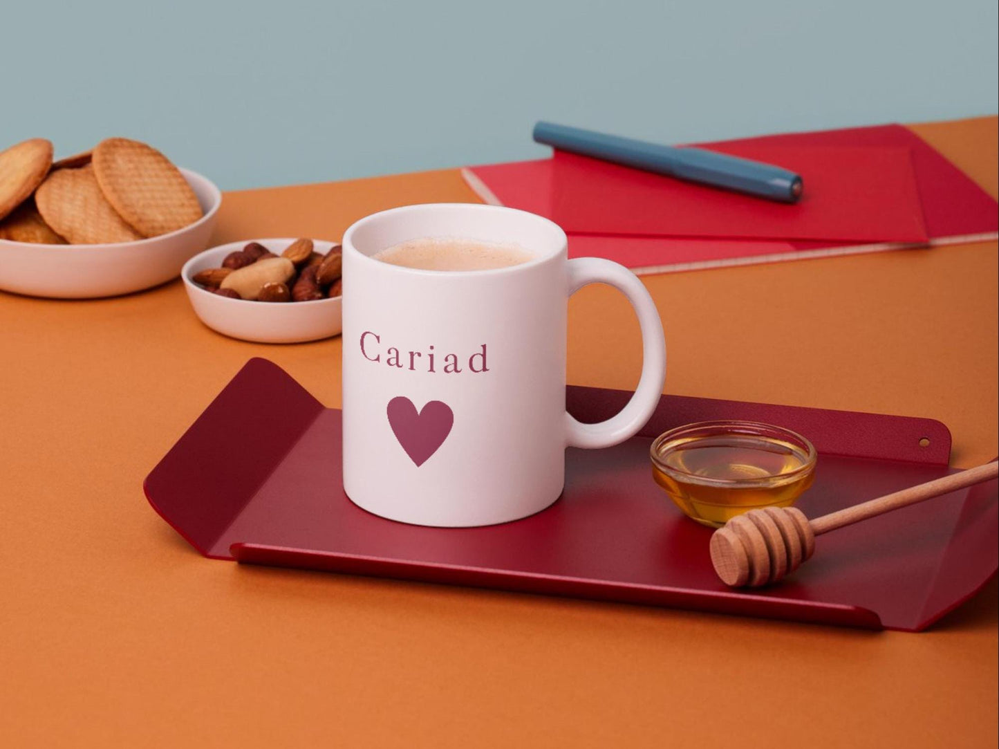 Welsh Gift Mug 'Caru Ti' & 'Cariad'