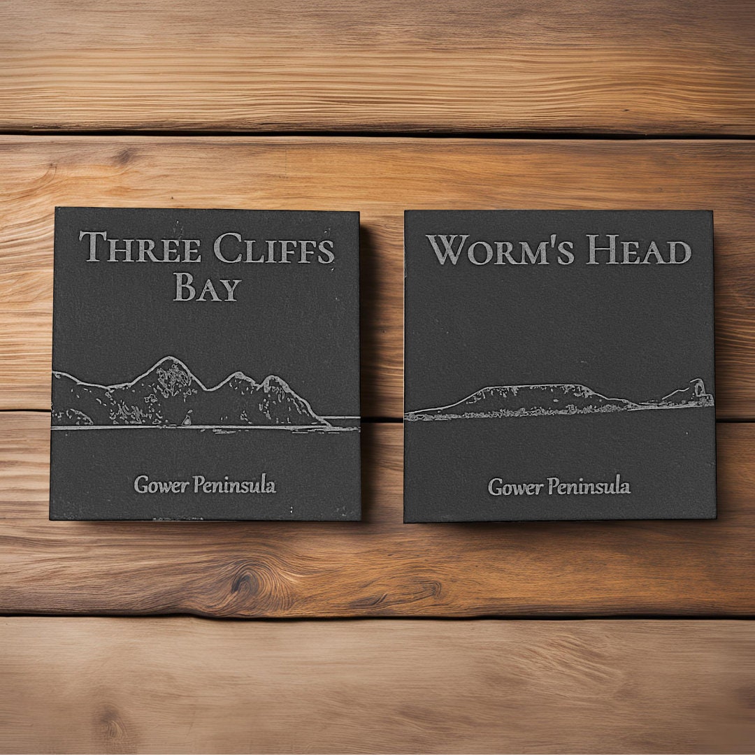 Gower Slate Coaster Set - Welsh Gift Idea