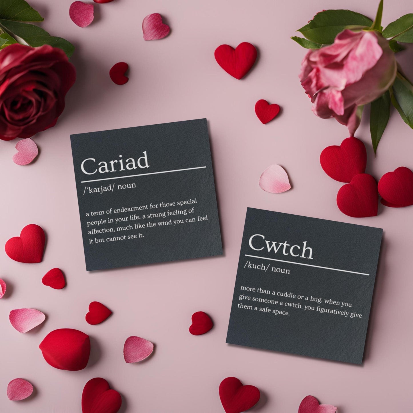 Welsh Valentines Day Gift Slate Coasters