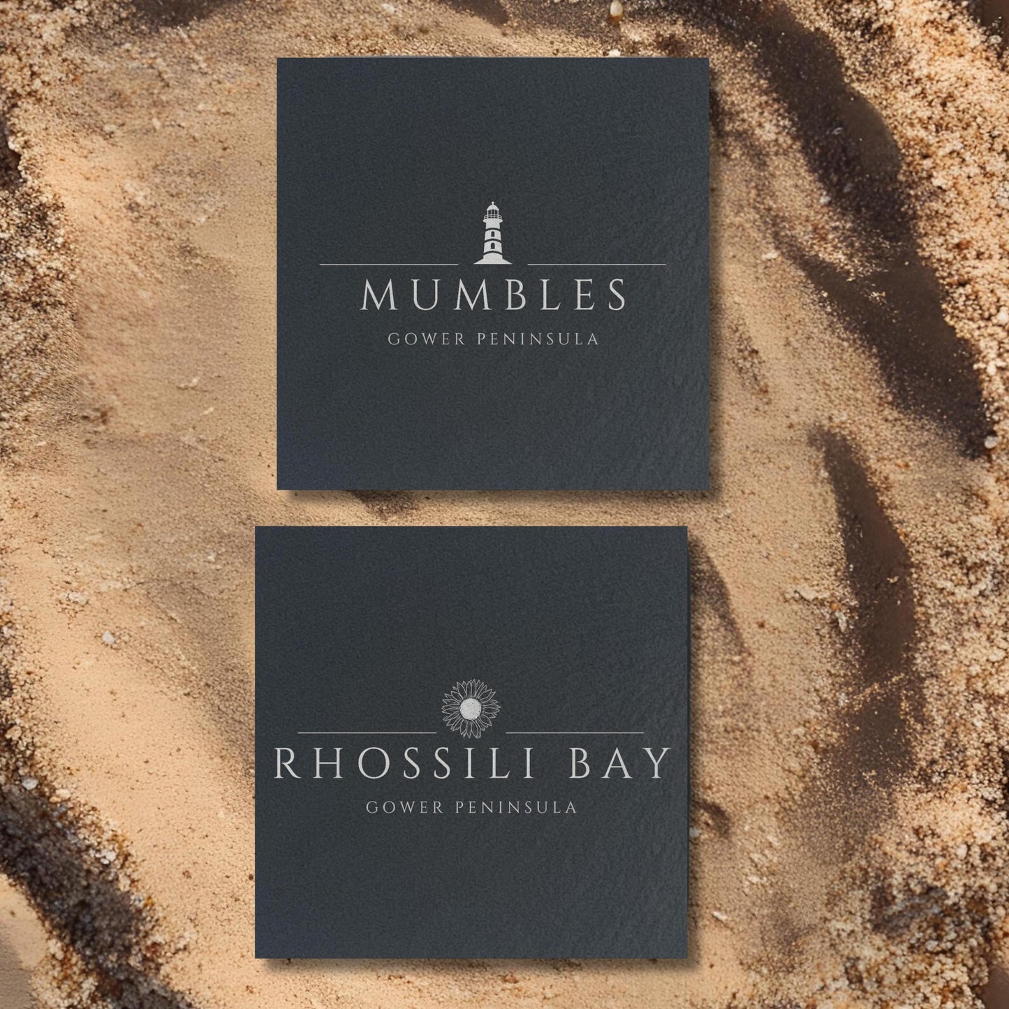 Customisable Gower Beach Slate Coasters