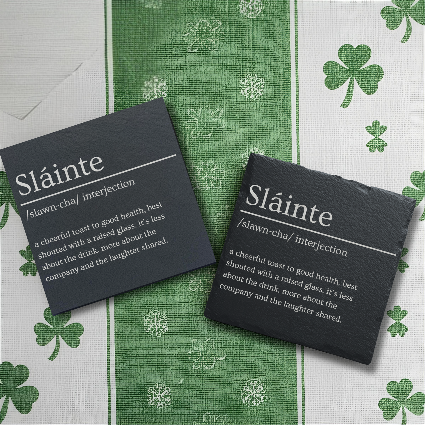 Slainte Dictionary Slate Coaster - Irish Gift