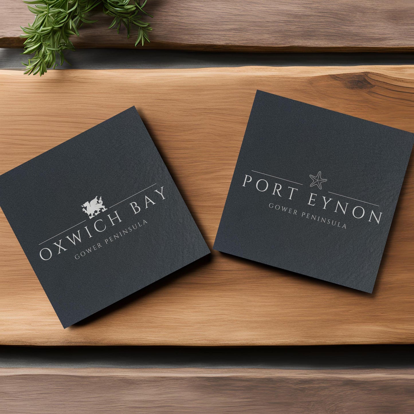Customisable Gower Beach Slate Coasters