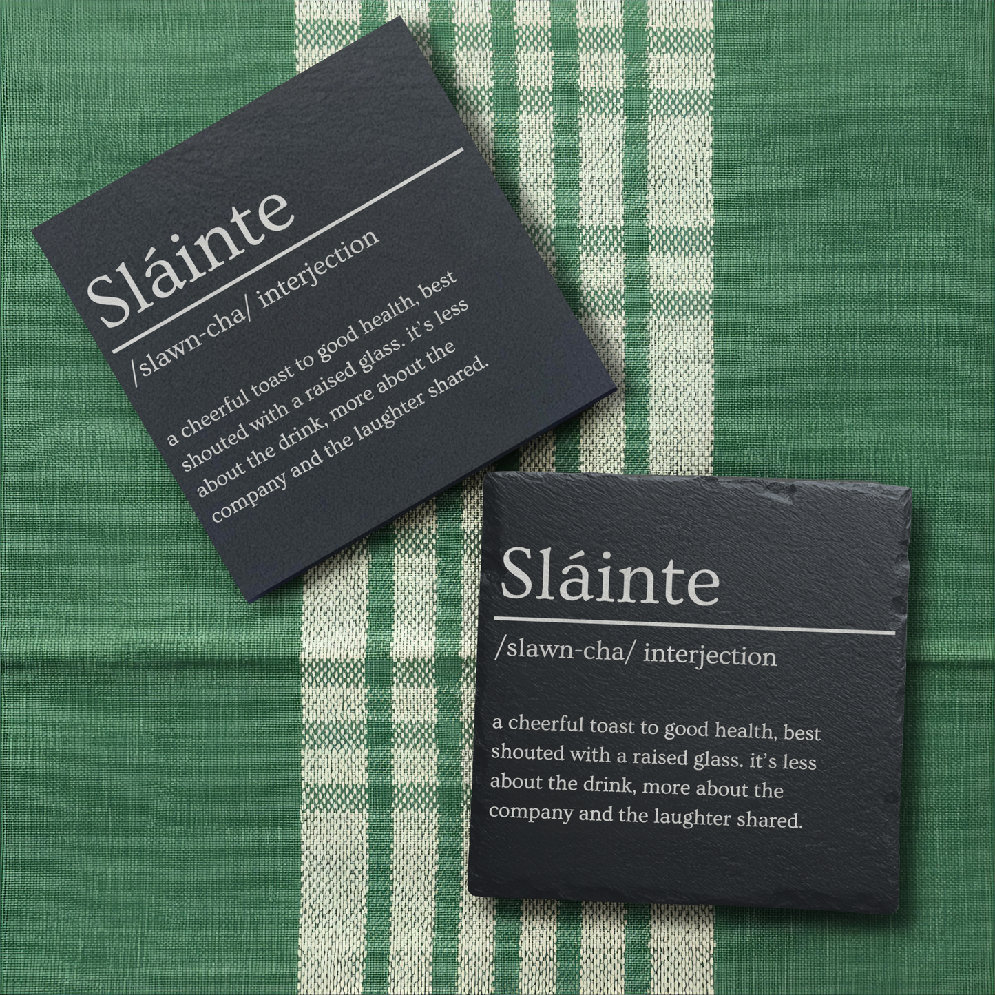Slainte Dictionary Slate Coaster - Irish Gift