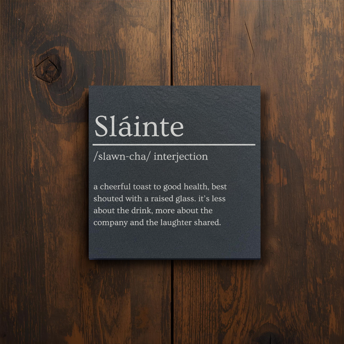 Slainte Dictionary Slate Coaster - Irish Gift