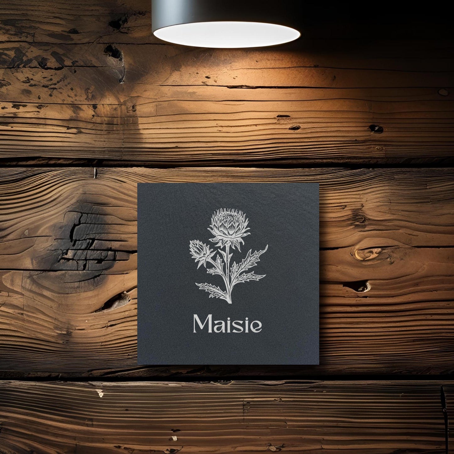 Scottish Flag or Thistle Customisable Slate Coaster