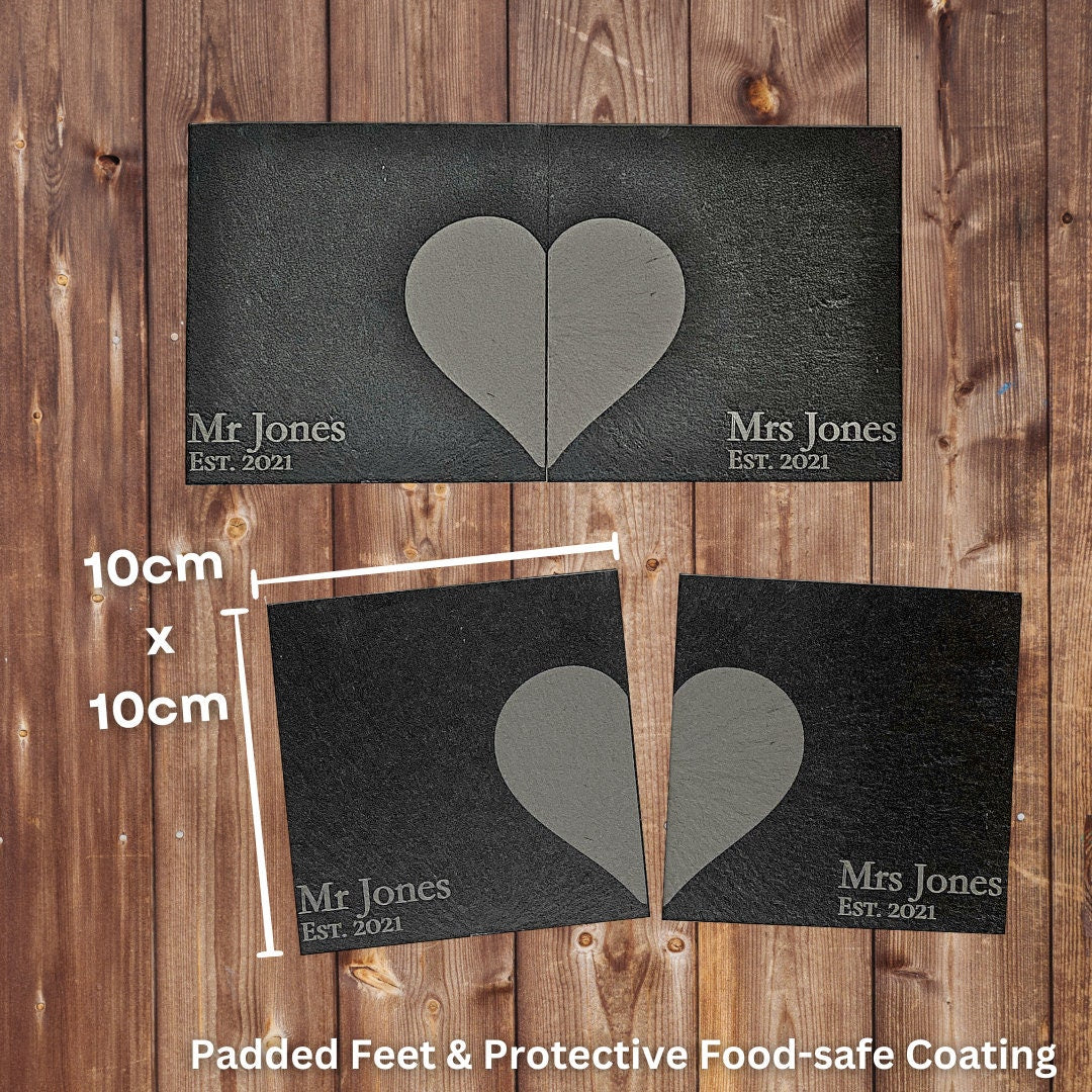 Mr & Mrs Custom Matching Coasters