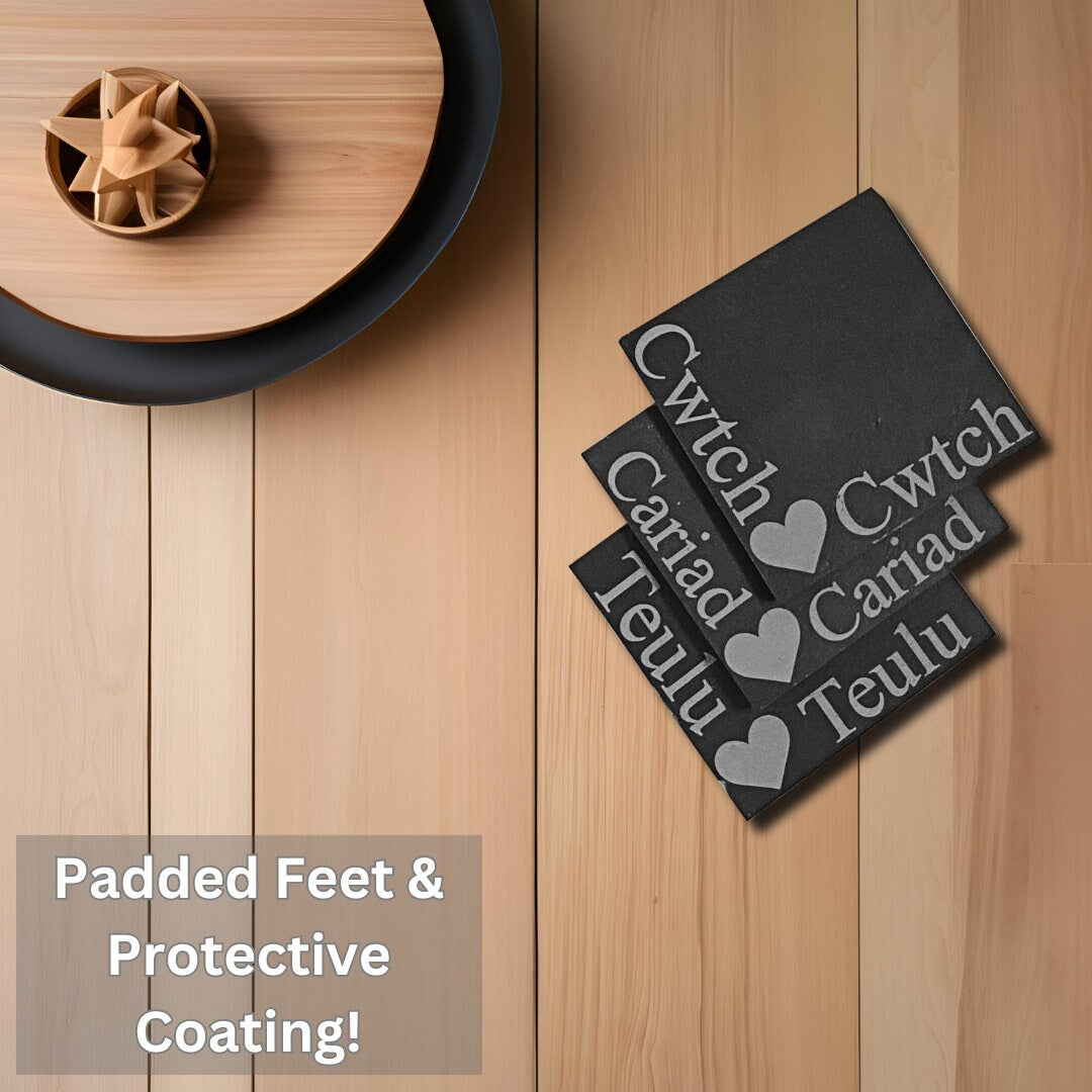 Welsh Heart Slate Coasters