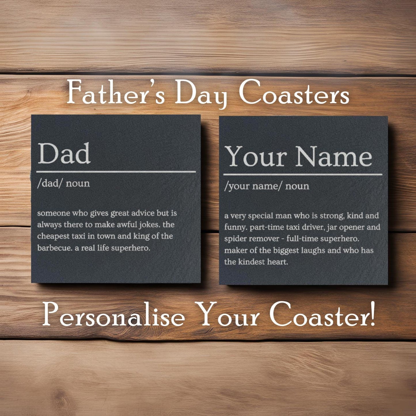 Father's Day Dictionary Definition Slate Coaster