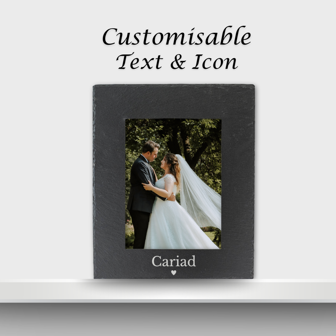 Personalised Slate Photo Frame - Name & Icon