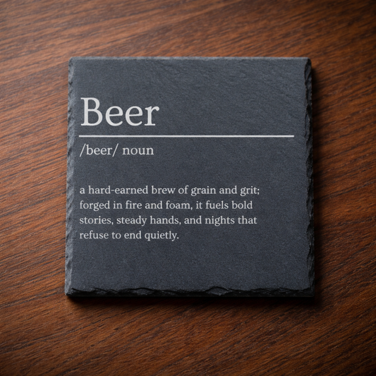 Beer Engraved Slate Dictionary Coaster