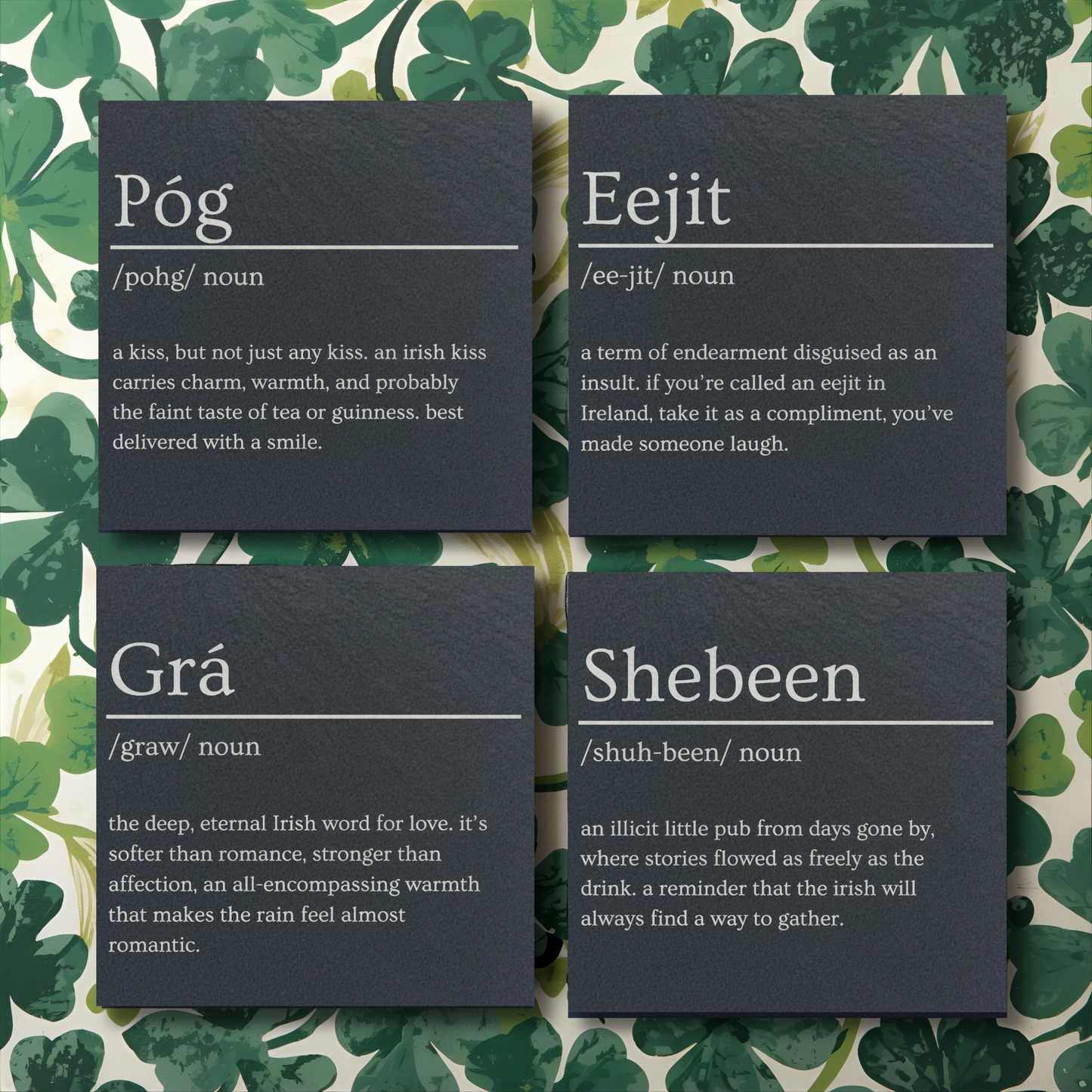 Irish Dictionary Slate Coaster Set