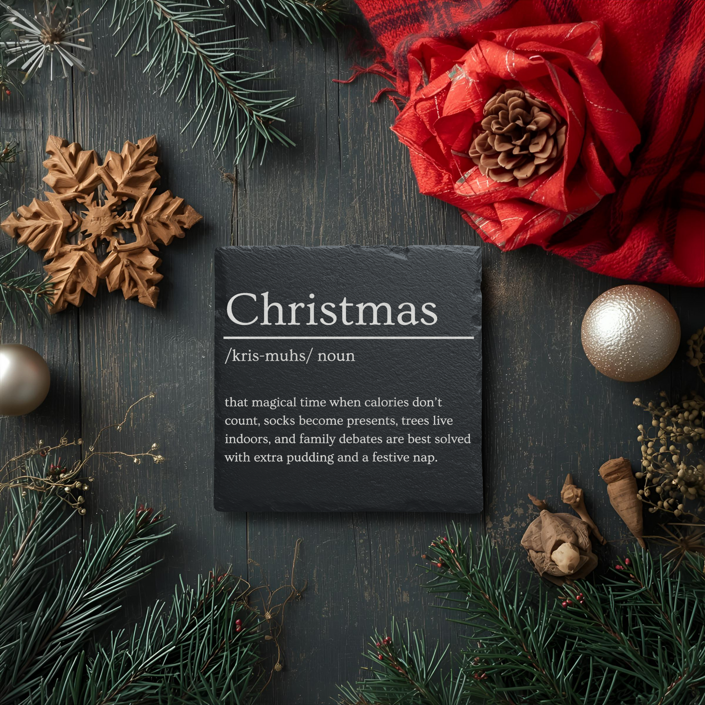 Christmas Slate Coaster Dictionary Definition