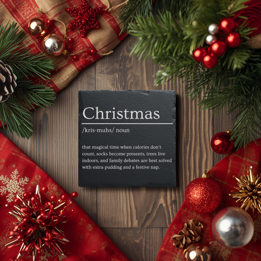 Christmas Slate Coaster Dictionary Definition