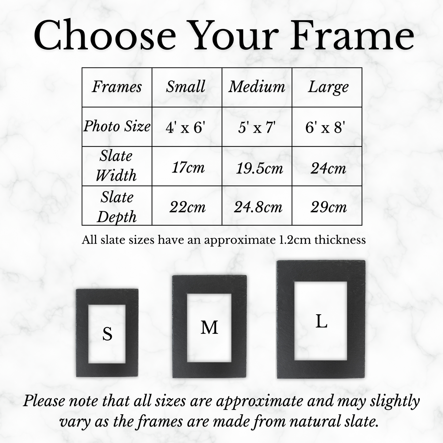 Personalised Slate Photo Frame – Engraved with Couple’s Names & Date
