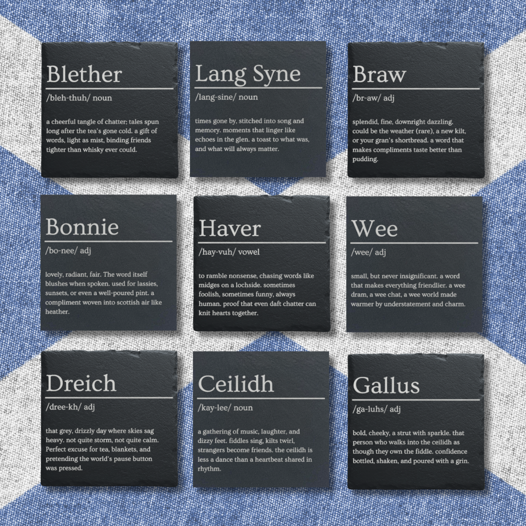 Scottish Dictionary Gift Slate Coasters
