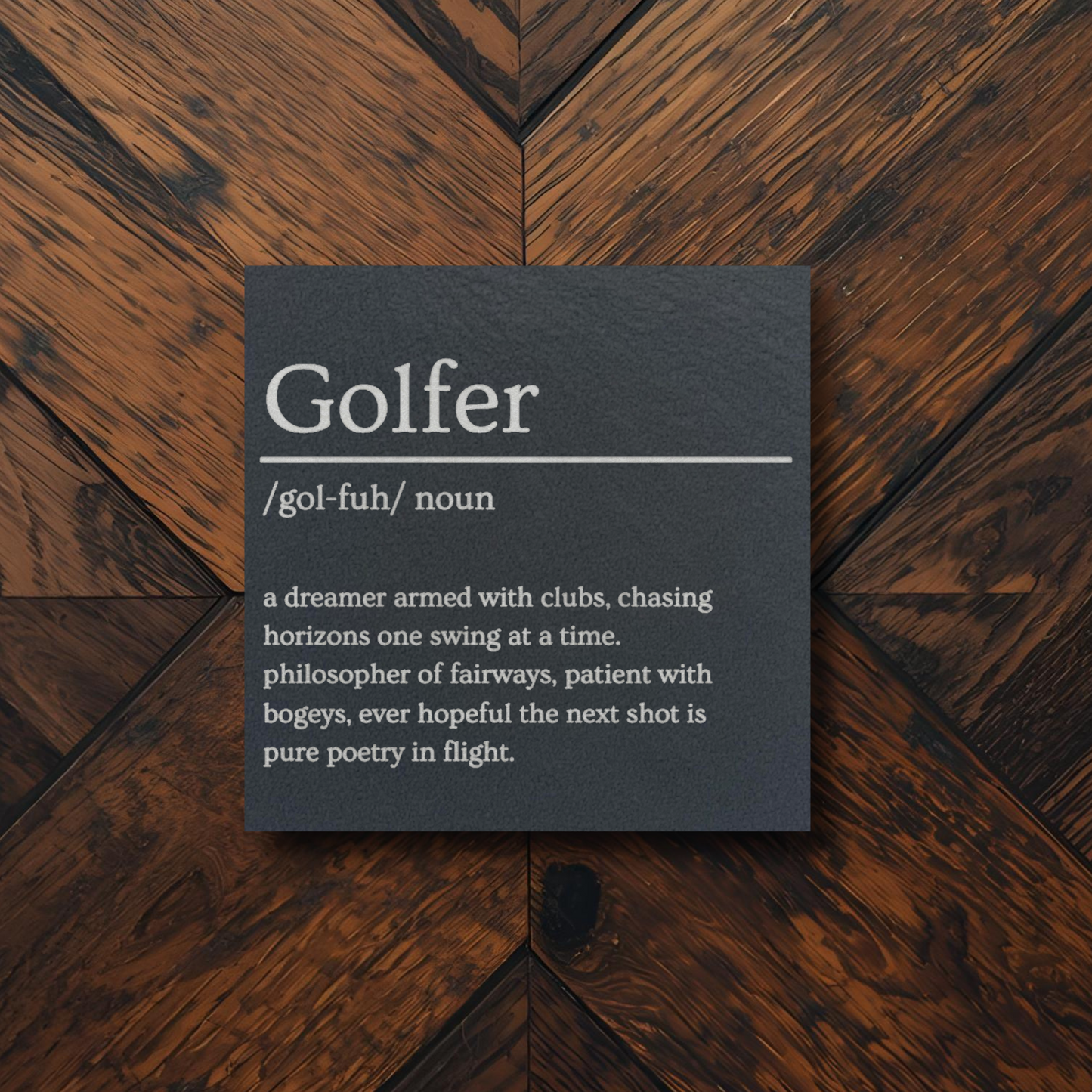 Golfer Dictionary Slate Coaster Gift