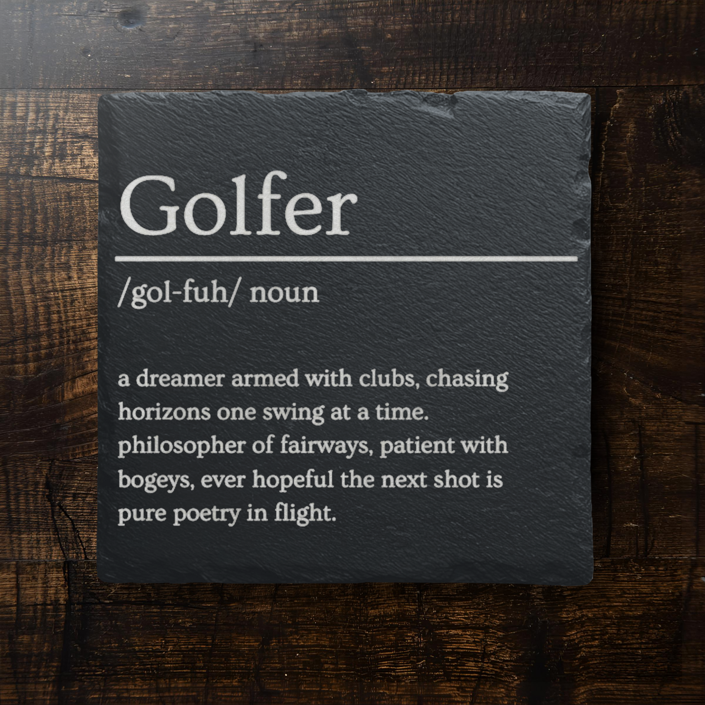 Golfer Dictionary Slate Coaster Gift
