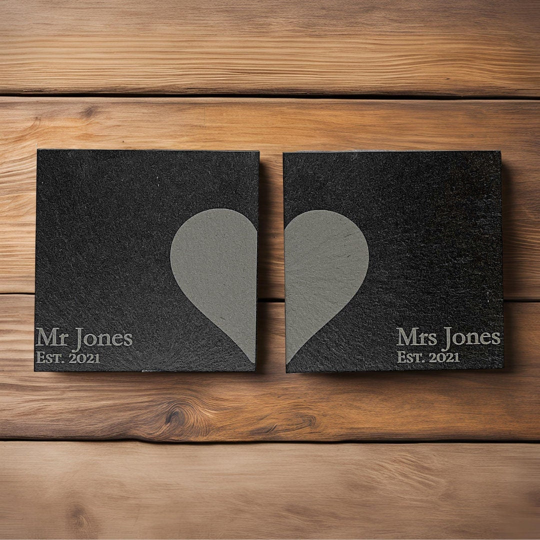 Mr & Mrs Custom Matching Coasters