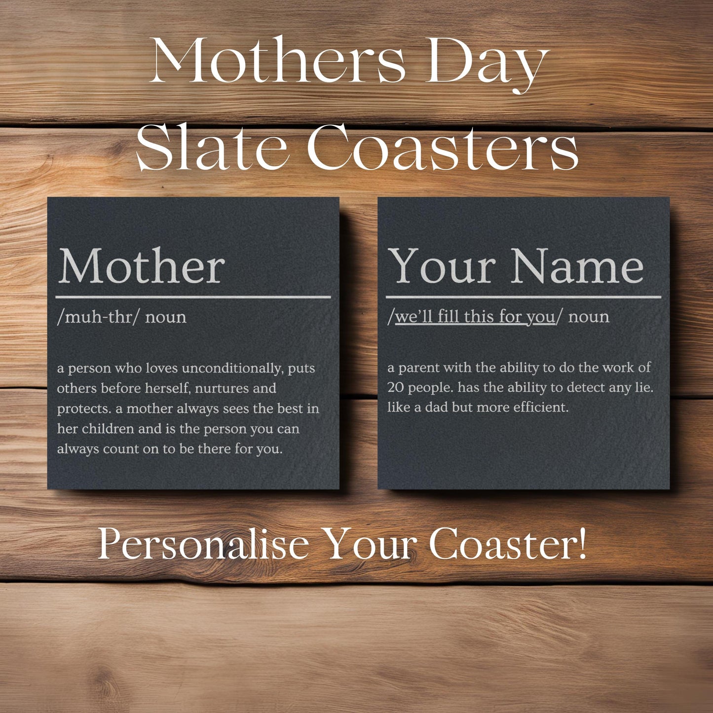 Personalised Mothers Day Slate Coaster