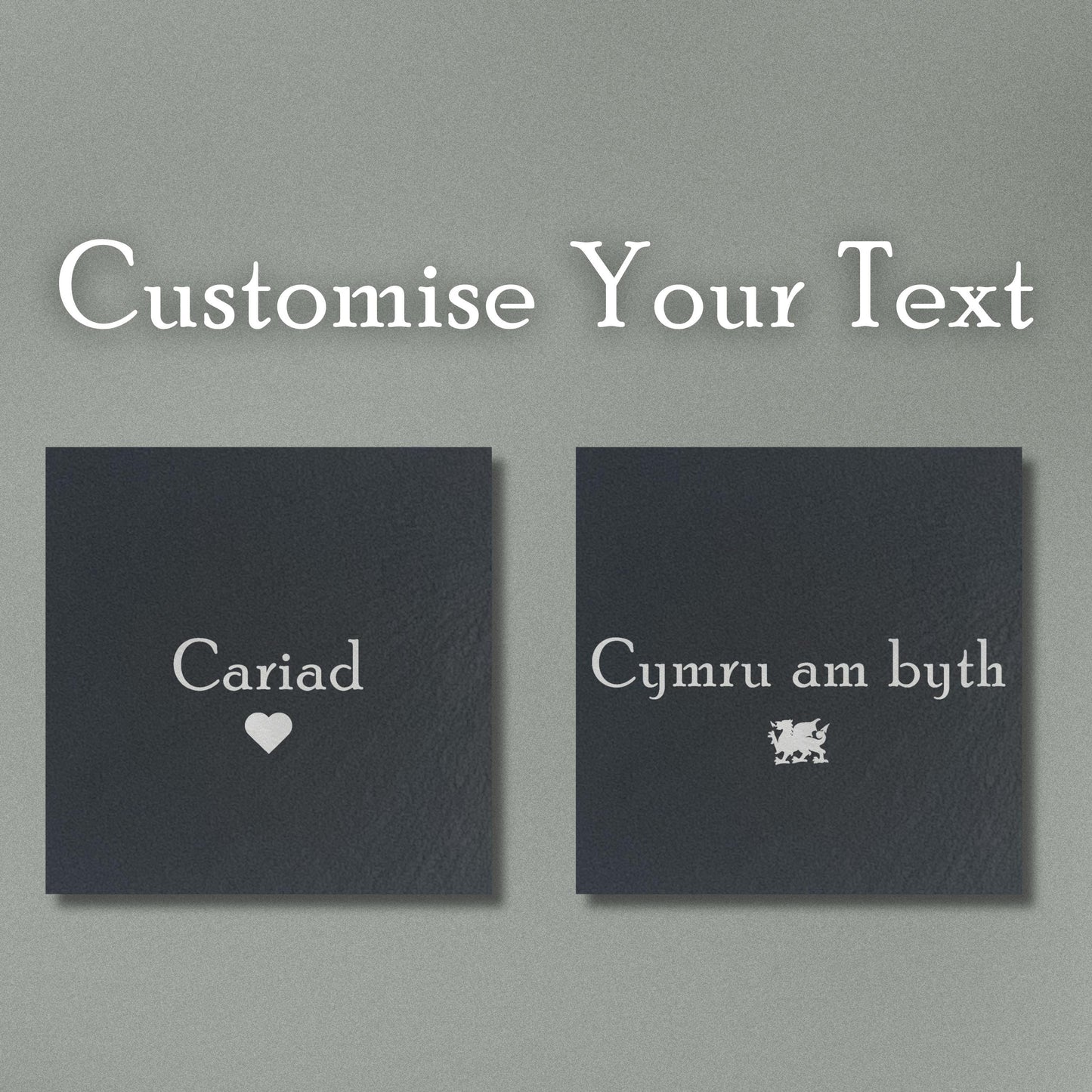 Customisable Slate Text Coasters