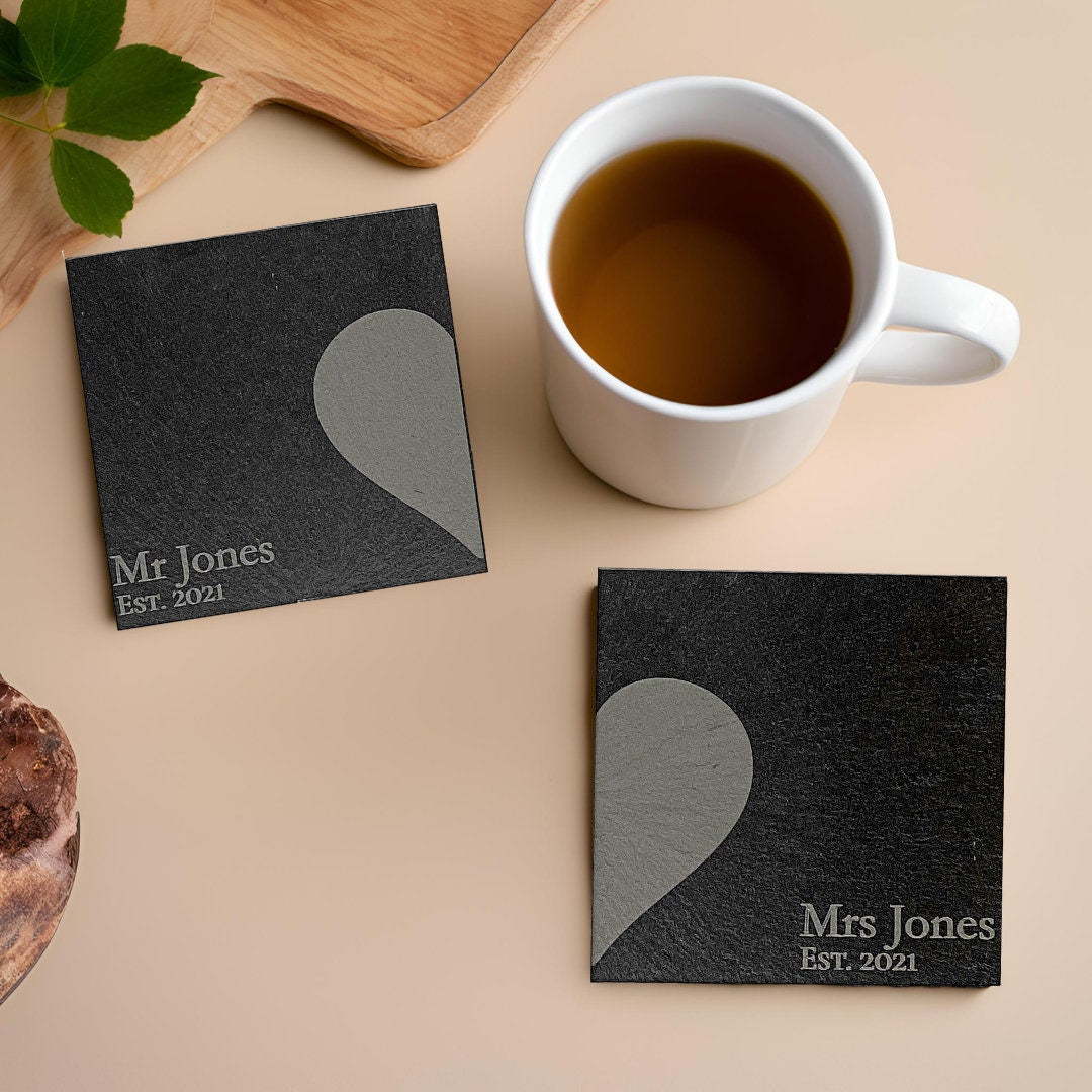 Mr & Mrs Custom Matching Coasters