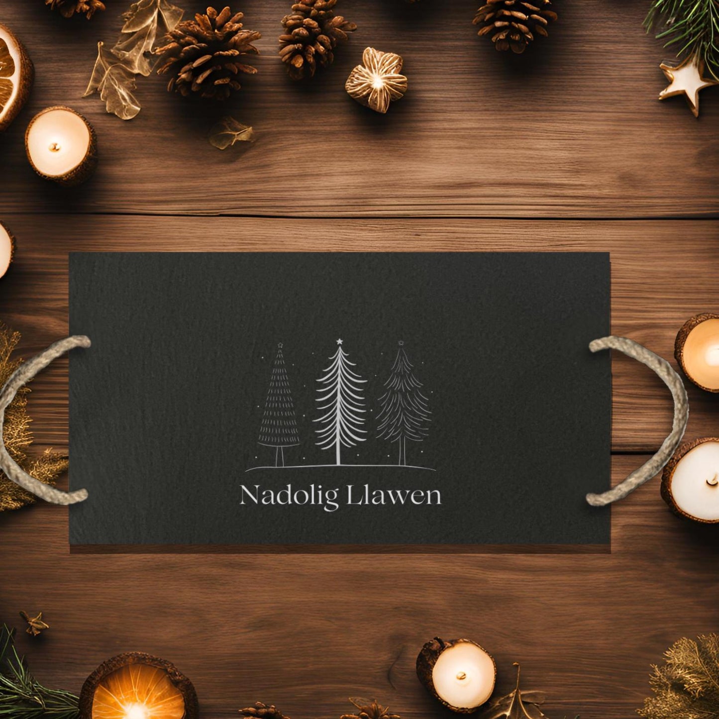 Welsh Christmas Slate Cheeseboard