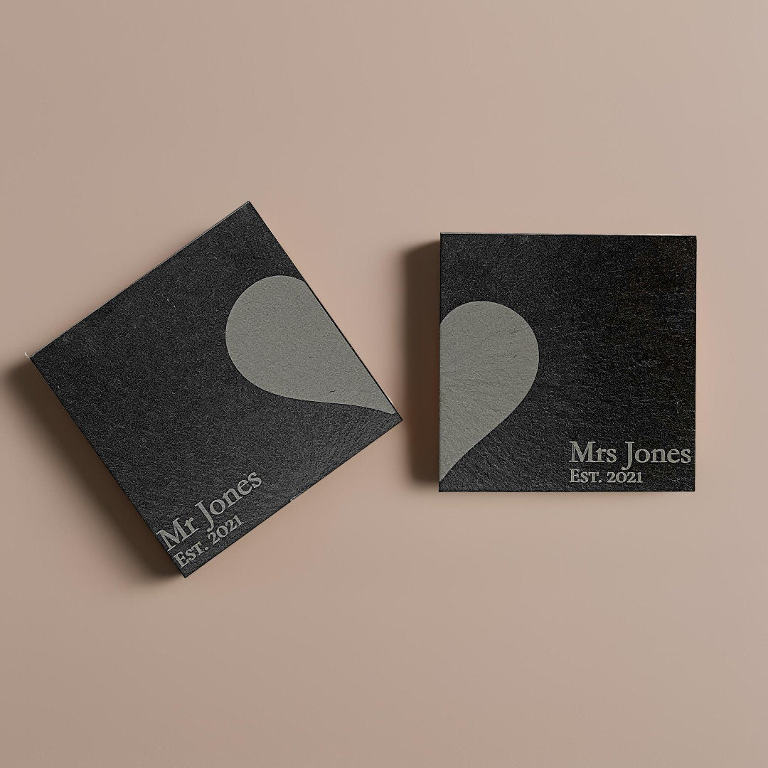 Mr & Mrs Custom Matching Coasters