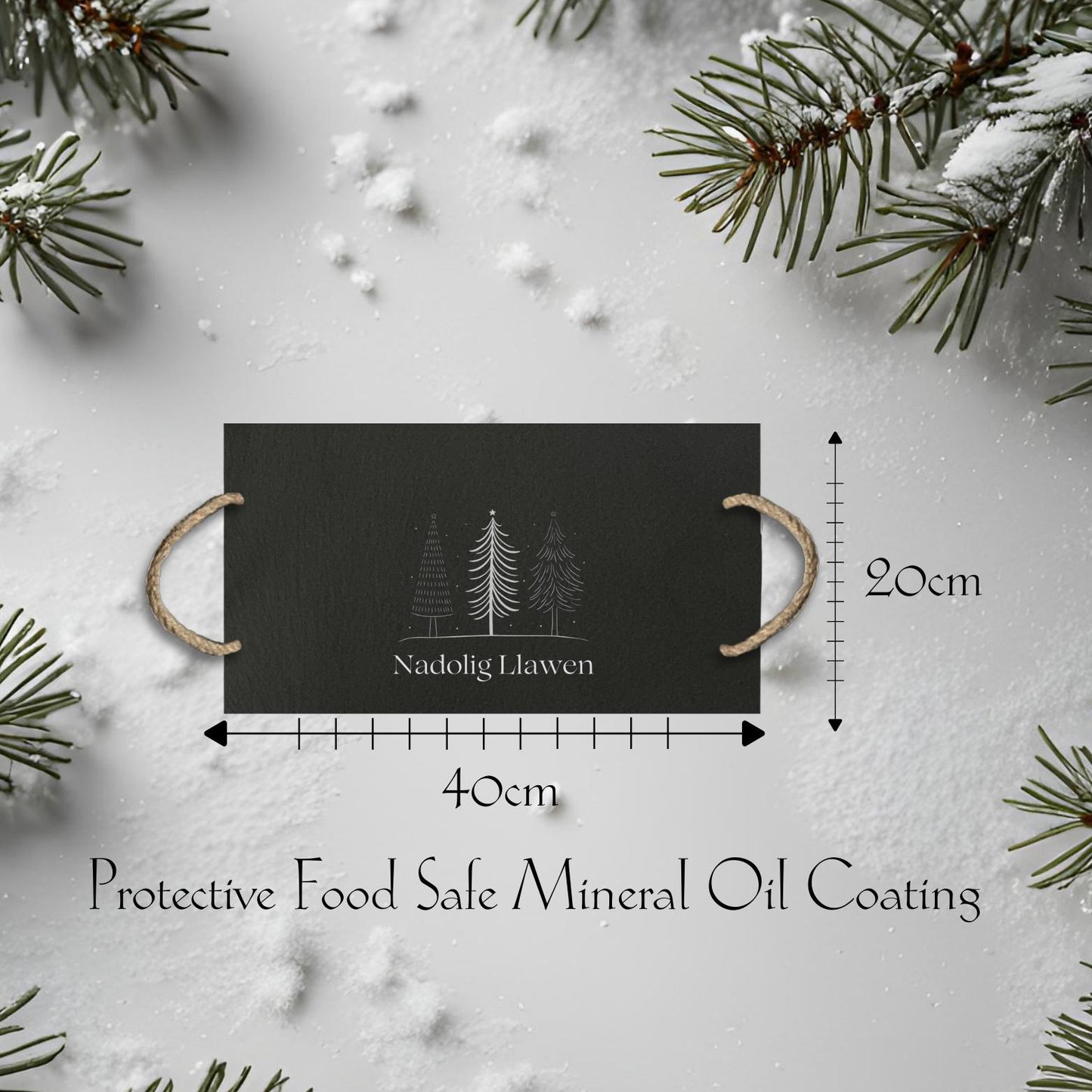 Welsh Christmas Slate Cheeseboard