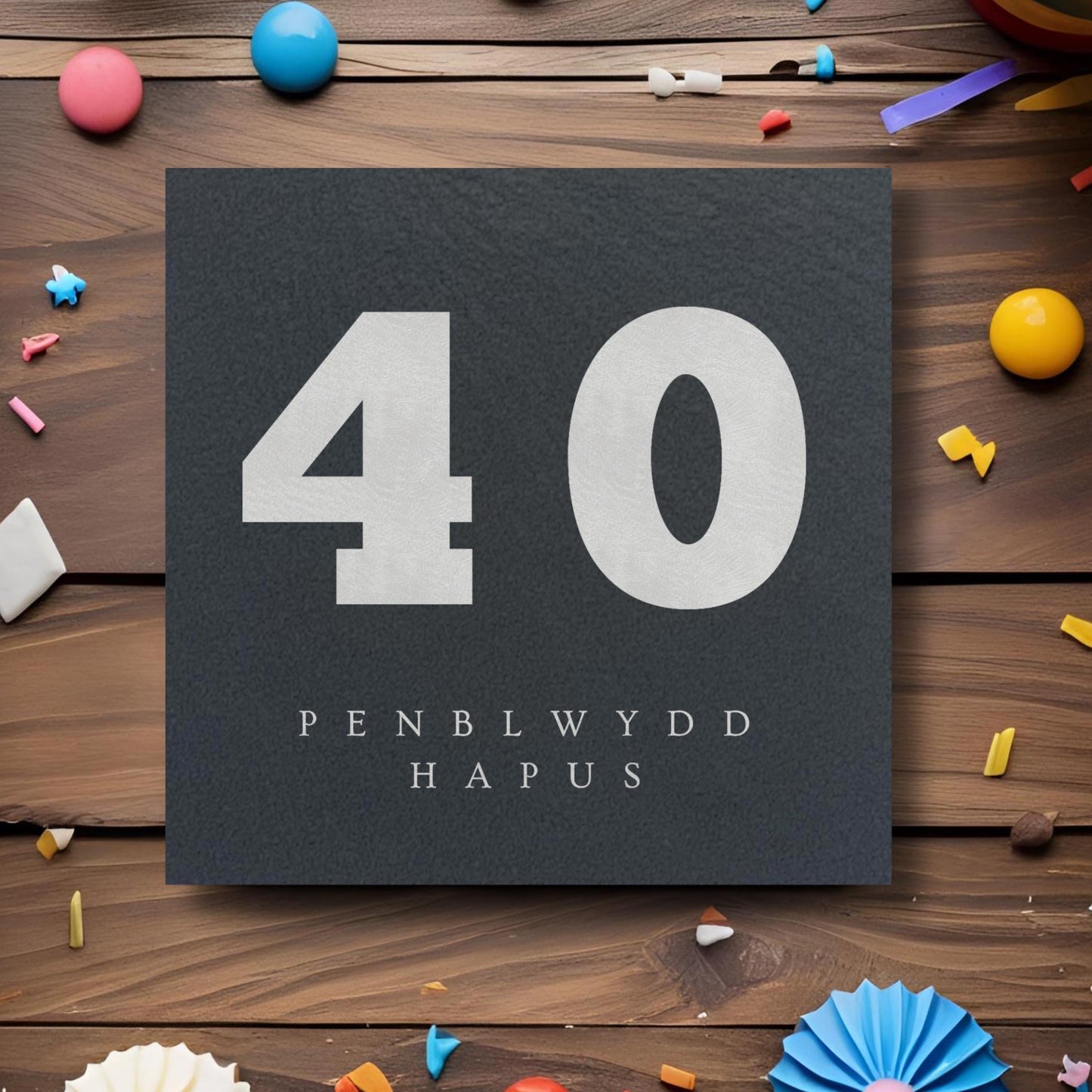 Penblwydd Hapus Custom Age Slate Coaster Gift ( Welsh Happy Birthday )