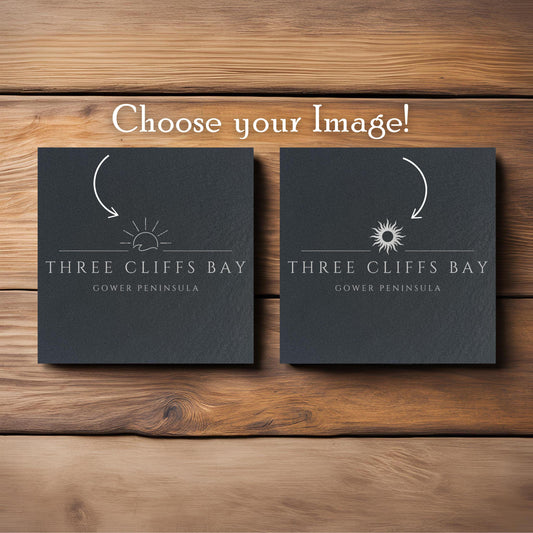 Customisable Gower Beach Slate Coasters