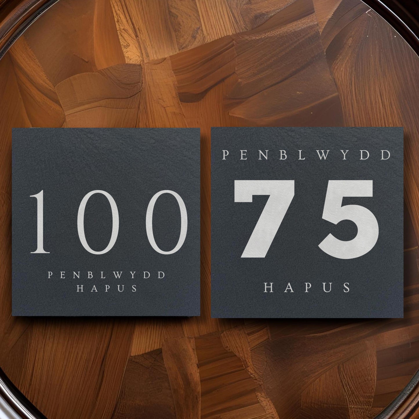 Penblwydd Hapus Custom Age Slate Coaster Gift ( Welsh Happy Birthday )
