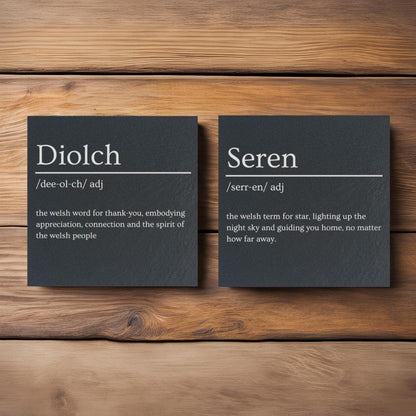 Welsh Dictionary Slate Coasters