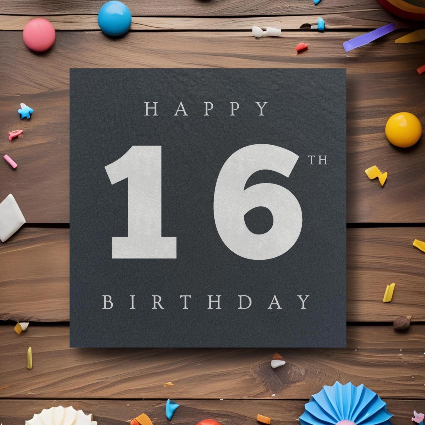 Happy Birthday Custom Age Slate Coaster Gift