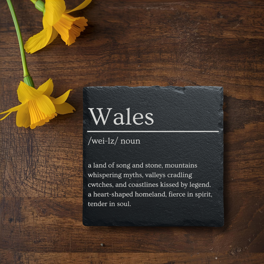 Wales Dictionary Definition Slate Coaster