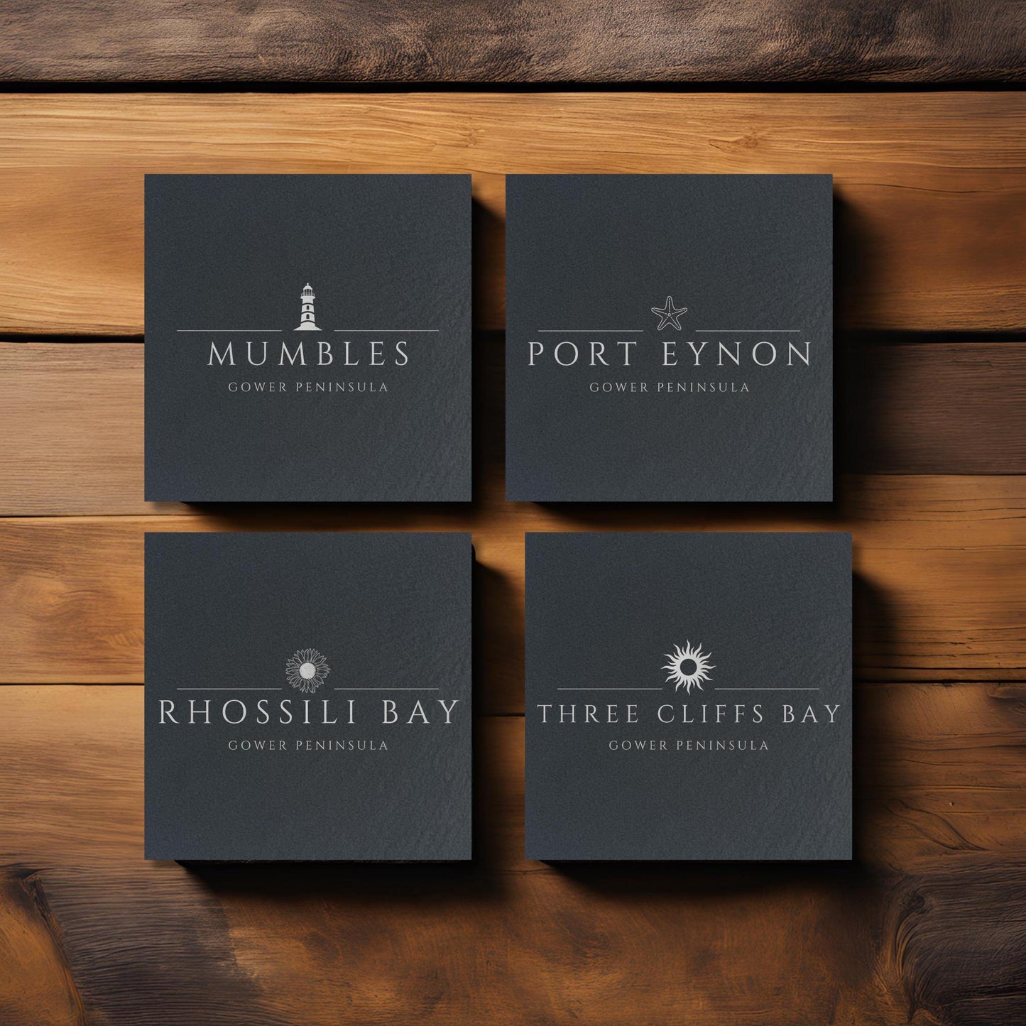 Customisable Gower Beach Slate Coasters