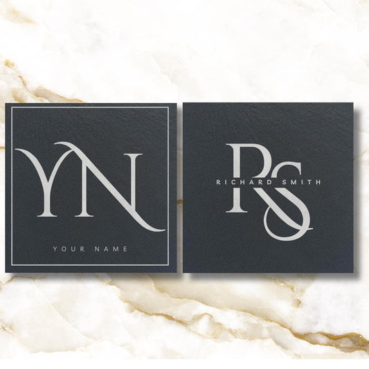 Personalisable Name & Initials Slate Coaster Gift