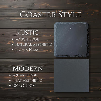 English Flag and Rose Slate Coasters