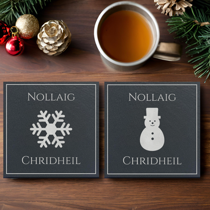 Nollaig Chridheil Scottish Gaelic Christmas Coasters