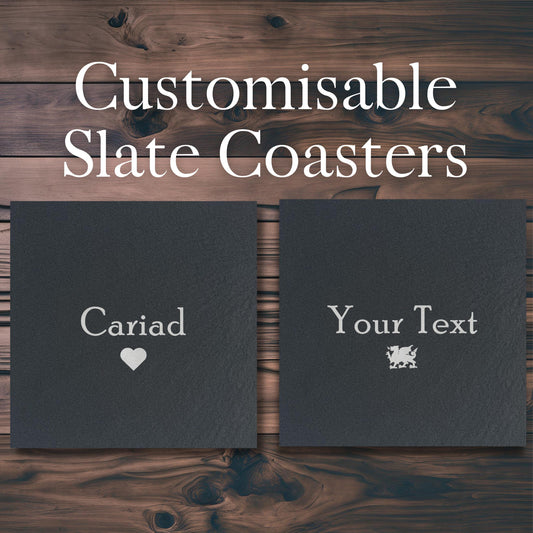 Customisable Slate Text Coasters