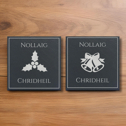 Nollaig Chridheil Scottish Gaelic Christmas Coasters