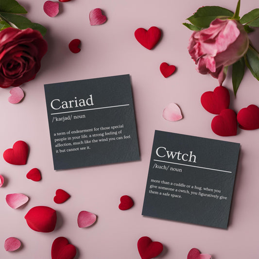 Welsh Valentines Day Gift Slate Coasters